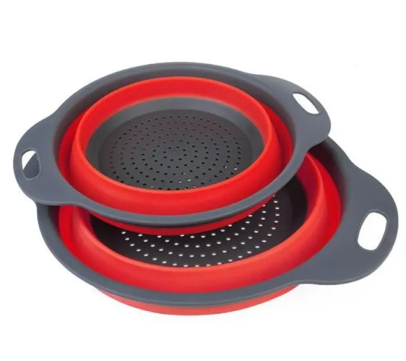 Two-Piece Collapsible Silicone Colander Set