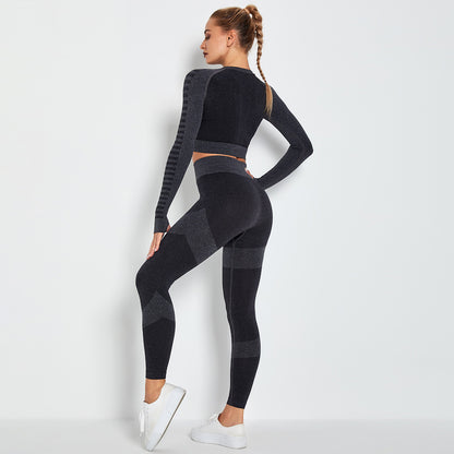 Seamless Knitted Yoga Pants and Top Set