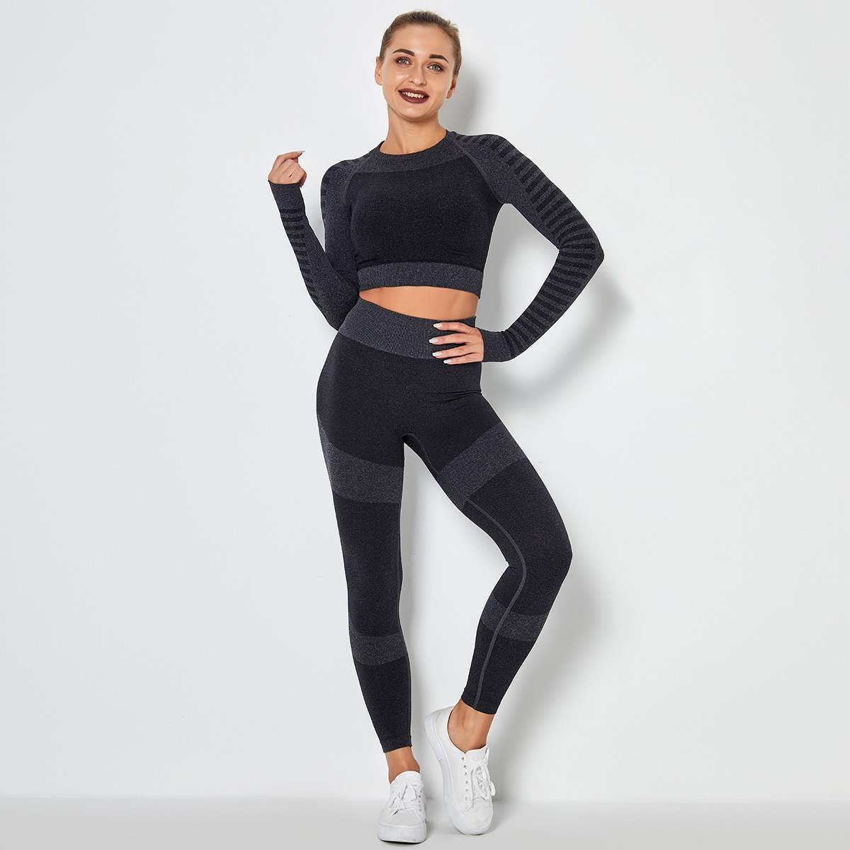Seamless Knitted Yoga Pants and Top Set