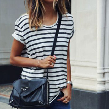 Striped Loose Short Sleeve T-Shirt