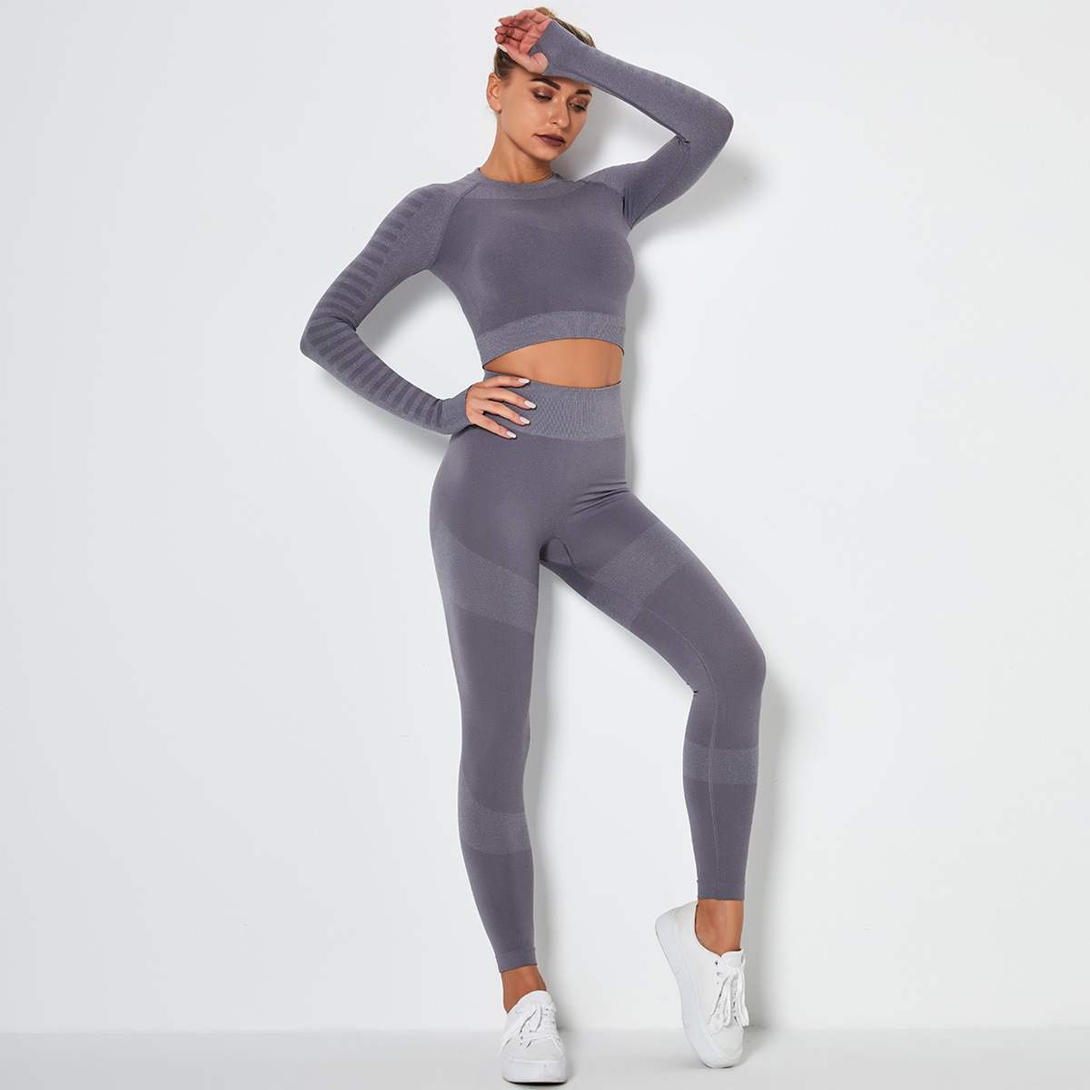 Seamless Knitted Yoga Pants and Top Set