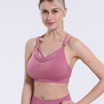 Seamless Shock-Absorbing Sports Bra