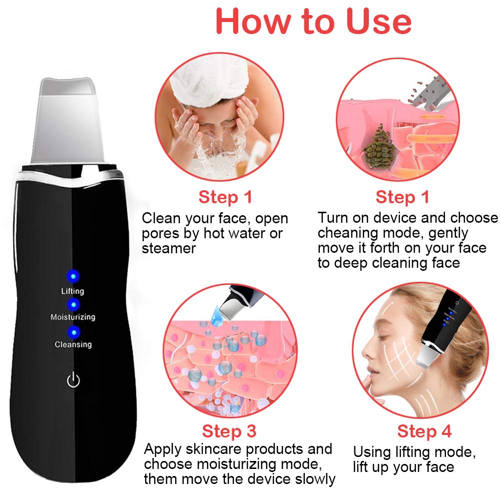 Rechargeable Ultrasonic Skin Scrubber