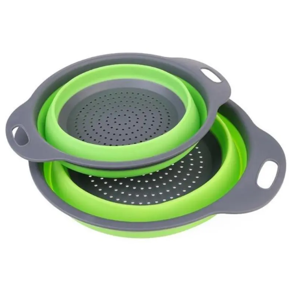 Two-Piece Collapsible Silicone Colander Set