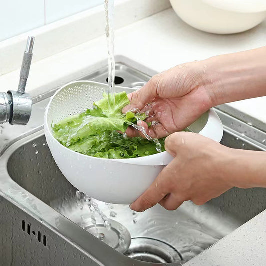 Thick Kitchen Rice Washing Strainer Bowl