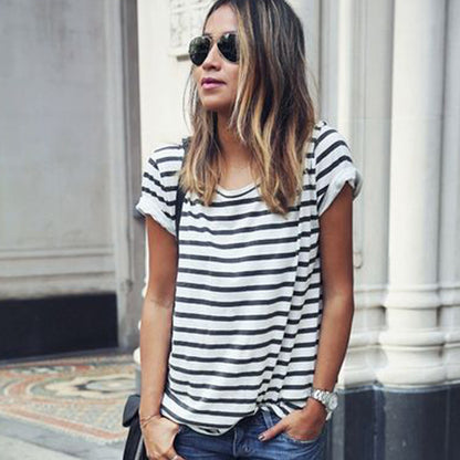 Striped Loose Short Sleeve T-Shirt