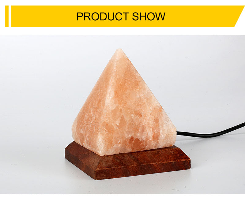 Himalayan Crystal Salt Lamp Pyramid Night Light Decor