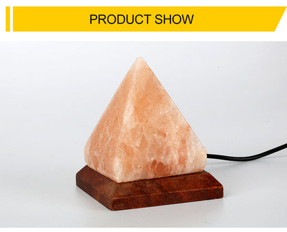 Himalayan Crystal Salt Lamp Pyramid Night Light Decor