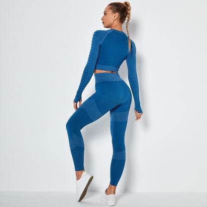 Seamless Knitted Yoga Pants and Top Set