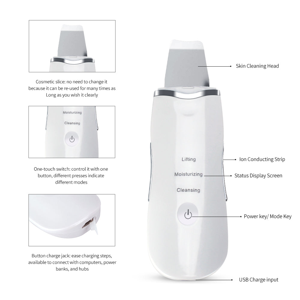 Rechargeable Ultrasonic Skin Scrubber