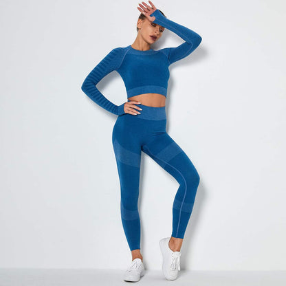 Seamless Knitted Yoga Pants and Top Set