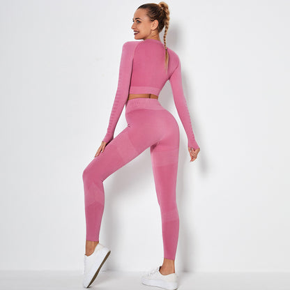 Seamless Knitted Yoga Pants and Top Set