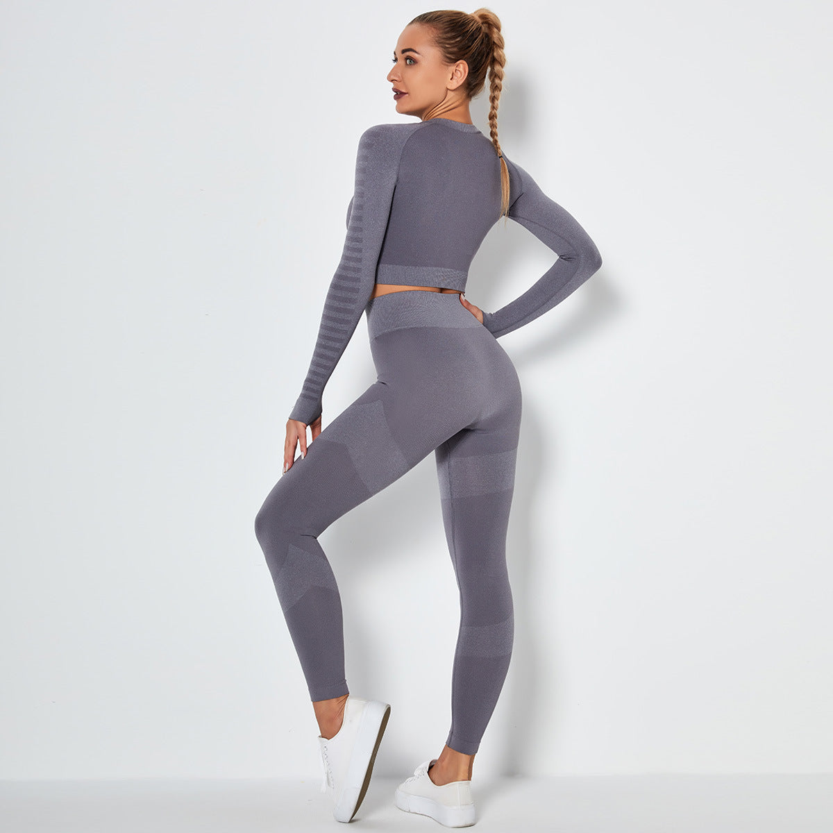 Seamless Knitted Yoga Pants and Top Set