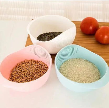 Thick Kitchen Rice Washing Strainer Bowl