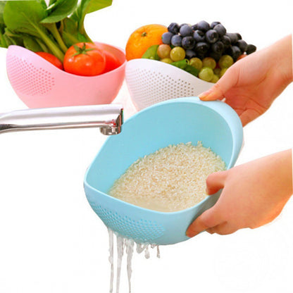 Thick Kitchen Rice Washing Strainer Bowl